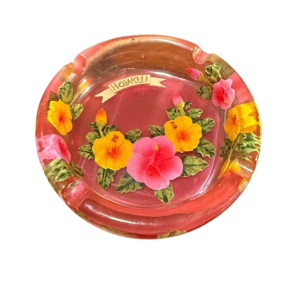 Vintage Lucite Resin Acrylic Hawaii souvenir Ashtray/Trinket Bowl - Picture 9 of 14